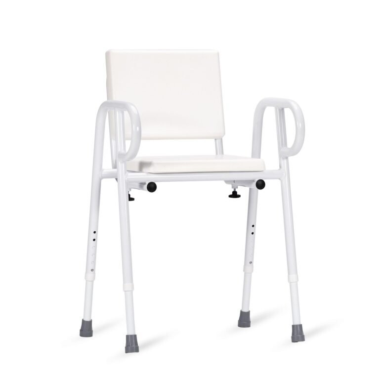 KCare 32mm Aluminium Shower Stool with Padded Seat with Backrest 520mm 250kg