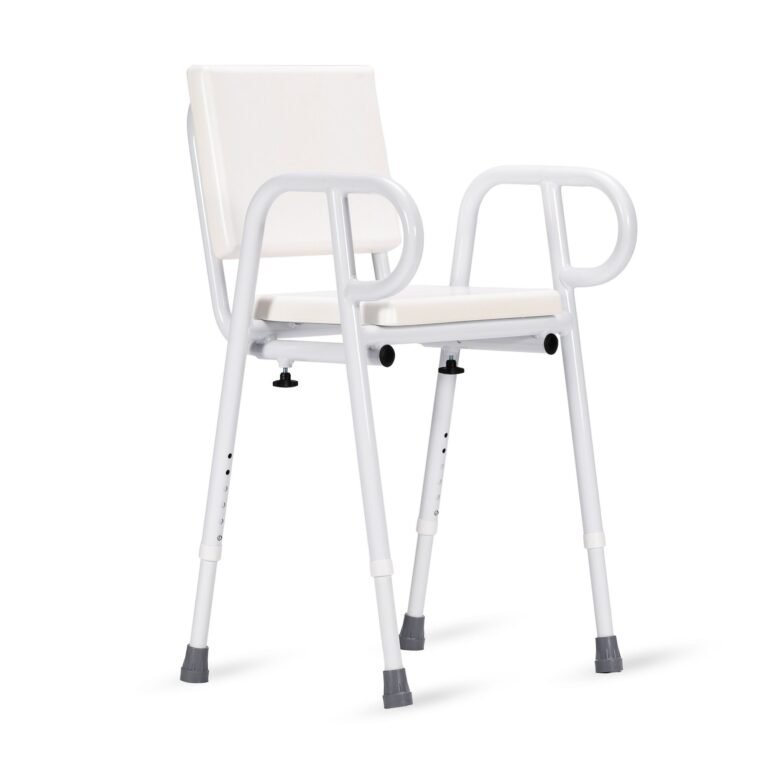 KCare 32mm Aluminium Shower Stool with Padded Seat with Backrest 450mm 250kg