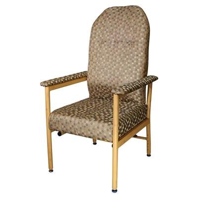 KCare Murray Bridge High Back Chair Fabric Dot Coffee 600mm 250kg