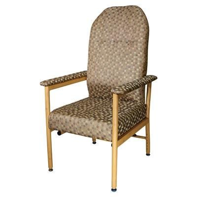 KCare Murray Bridge High Back Chair Fabric Dot Coffee 450mm 250kg