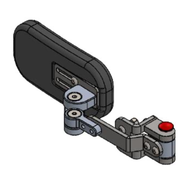 Lateral Support for REHAB Commode with 35mm Extension - Left