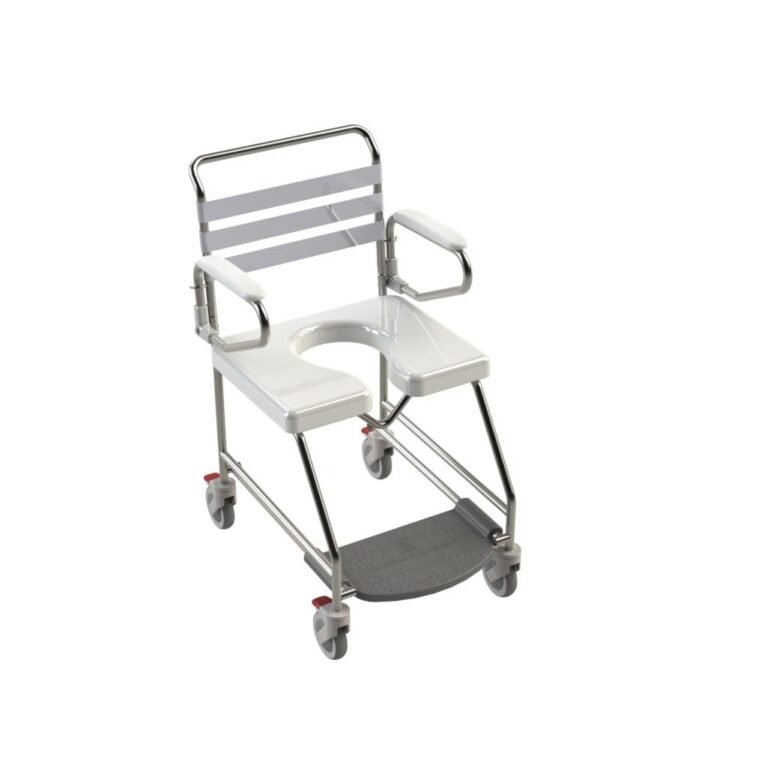 KCare Attendant Propelled Shower Commode with Weight Bearing Footrest 500mm