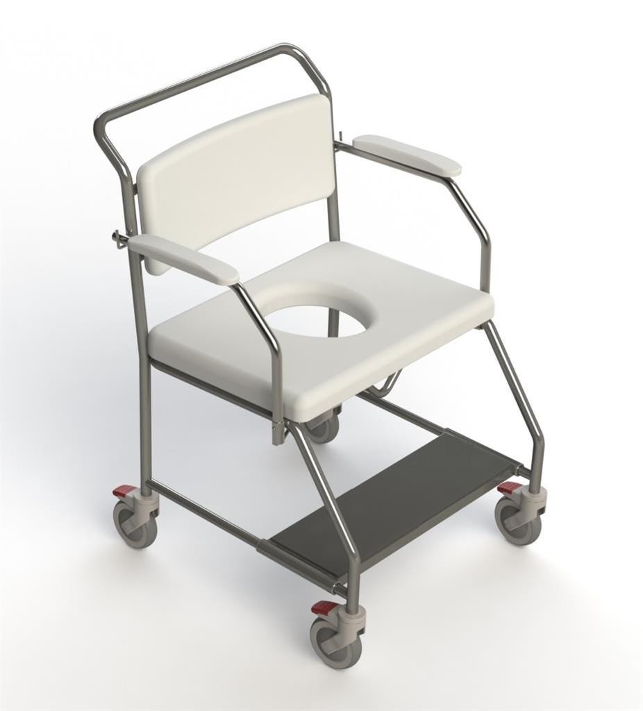 KCare Attendant Propelled Shower Commode with Weight Bearing Footrest 650mm