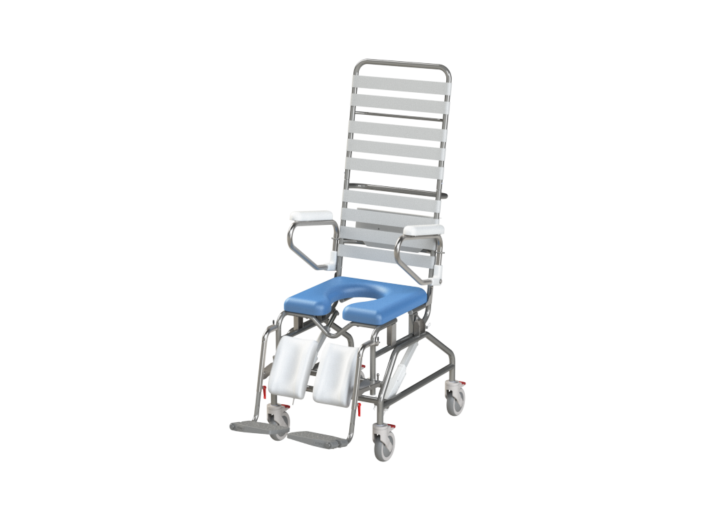 Electric Tilt In Space Mobile Shower Commode with Swingaway Footrest - 445mm