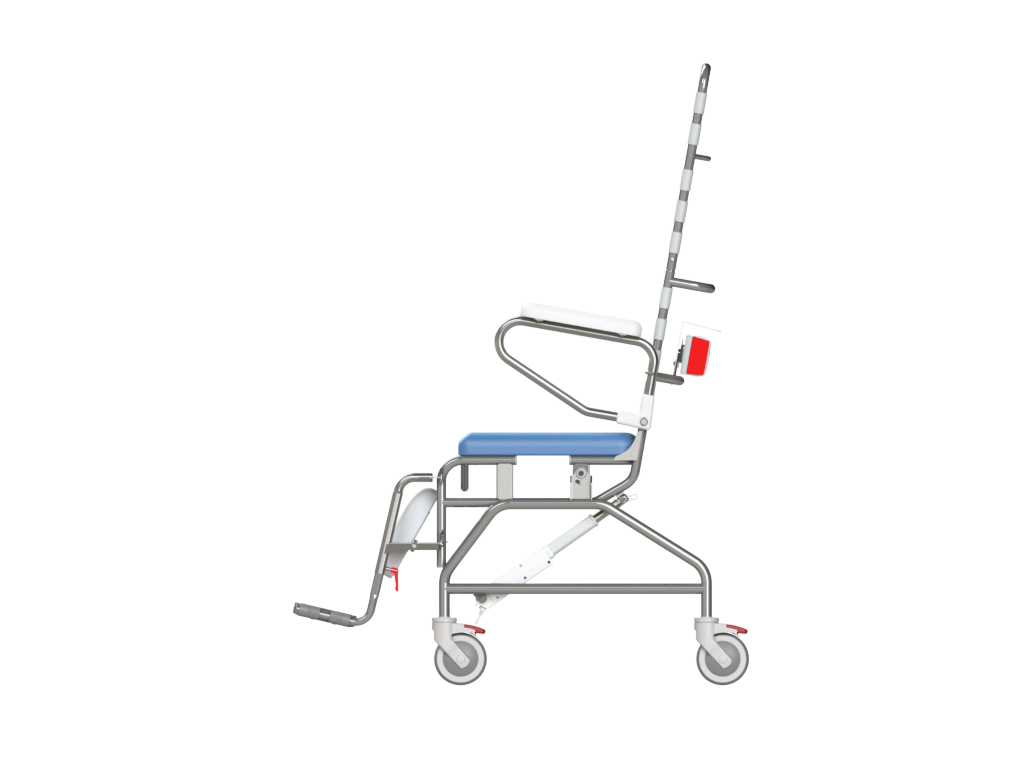 Electric Tilt In Space Mobile Shower Commode with Swingaway Footrest - 445mm - Image 3