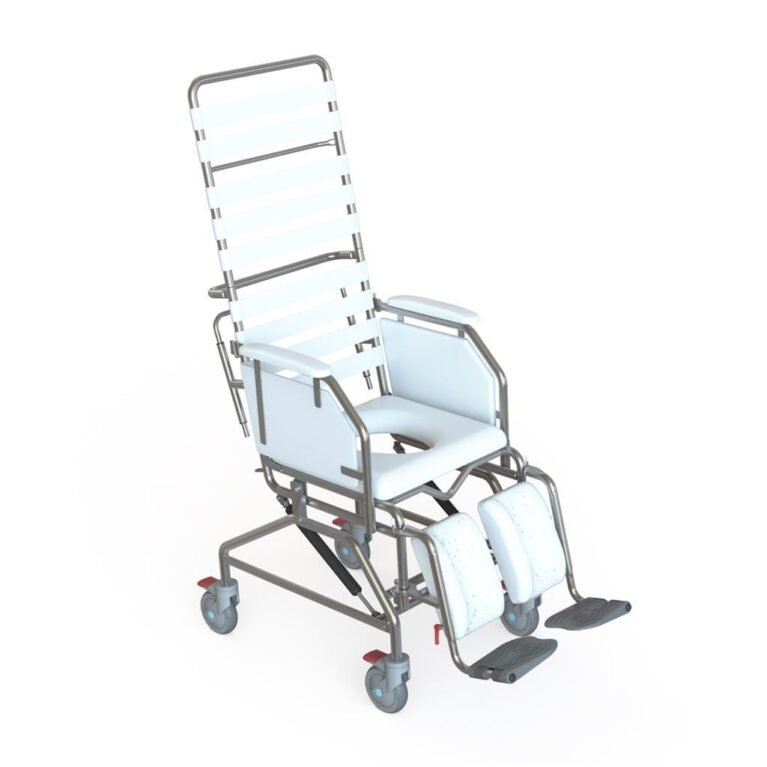 KCare Tilt in Space Attendant Propelled Shower Commode with Removeable Arms - 445mm