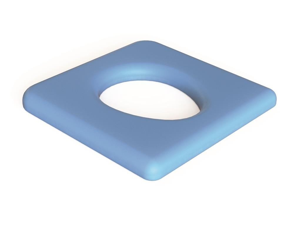 KCare Shower Commode Seat - Polyurethane Blue Closed 445mm Wide