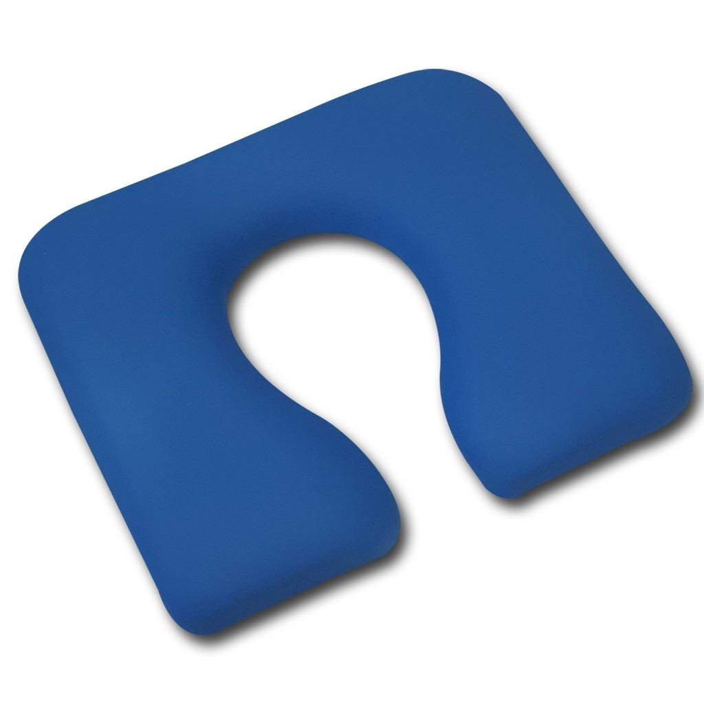 KCare Shower Commode Seat - Handmade Open Blue Vinyl 400mm Wide