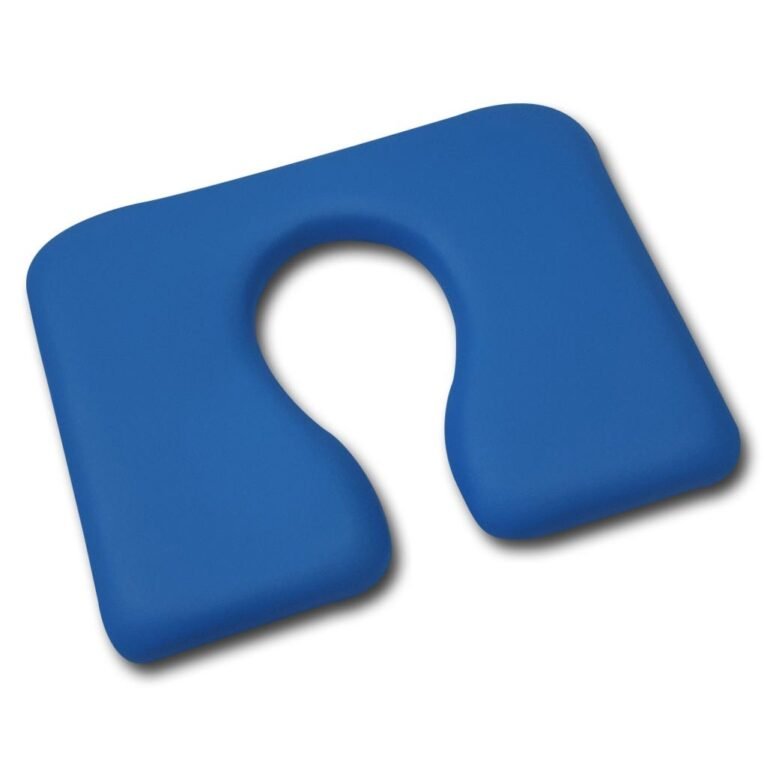 KCare Shower Commode Seat - Handmade Open Blue Vinyl 600mm Wide