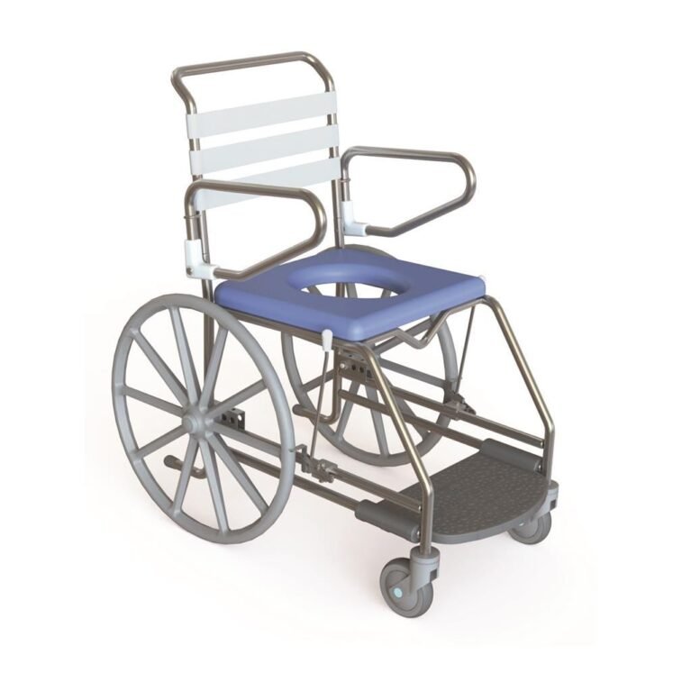Self Propel Mobile Shower Commode with Weight Bearing Footplate - 500mm