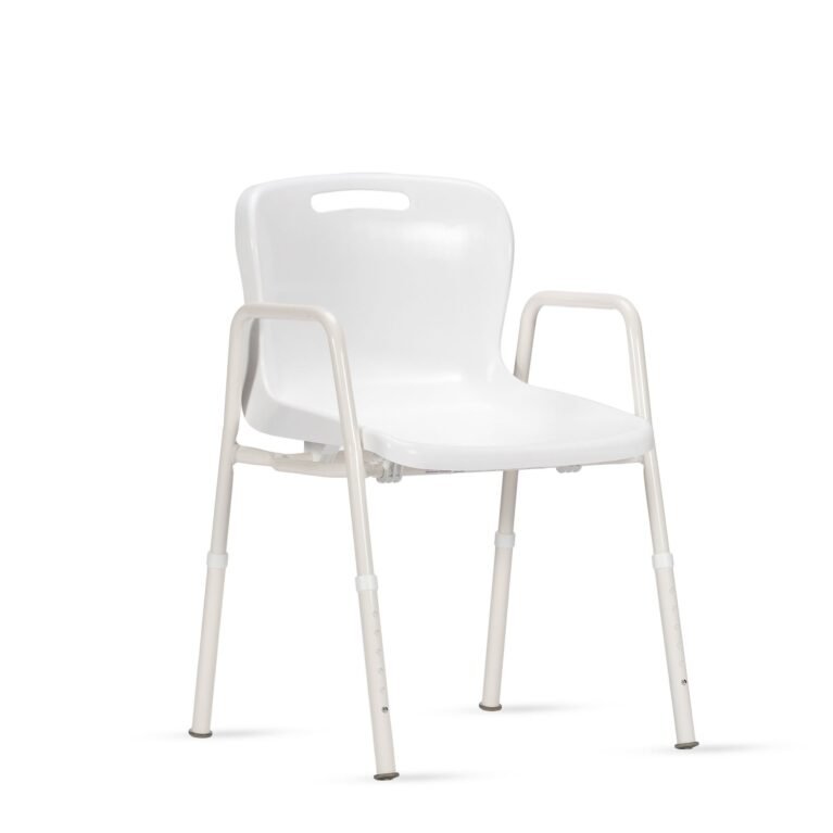 KCare Shower Chair with Arms and Clip On Plastic Seat - 410mm