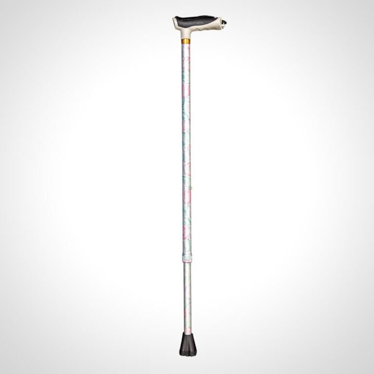 KCare T Handle Cane - Pattern Light Pink Flower
