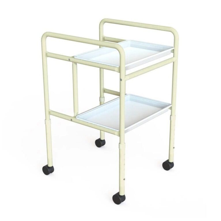 KCare Tray Mobile Trolley Double Height Adjustable - Vanilla