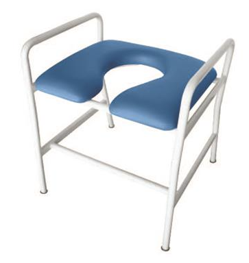 KCare Maxi Over Toilet Frame White Blue Padded Seat - 600mm Wide - SWL 300kg