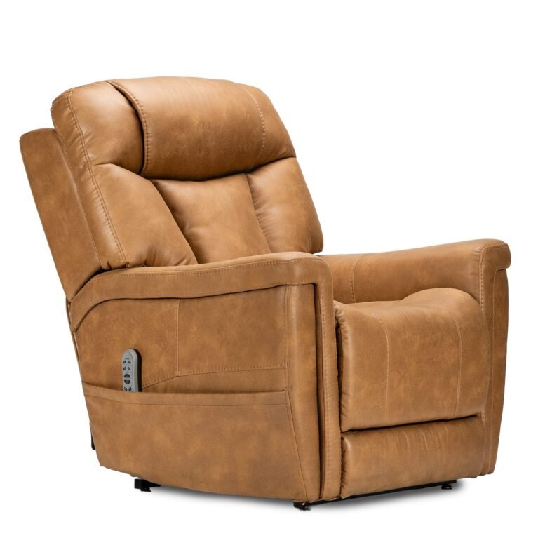 K Care Alivio Michelangelo 4-Motor Electric Lift Recliner Chair in Light Brown
