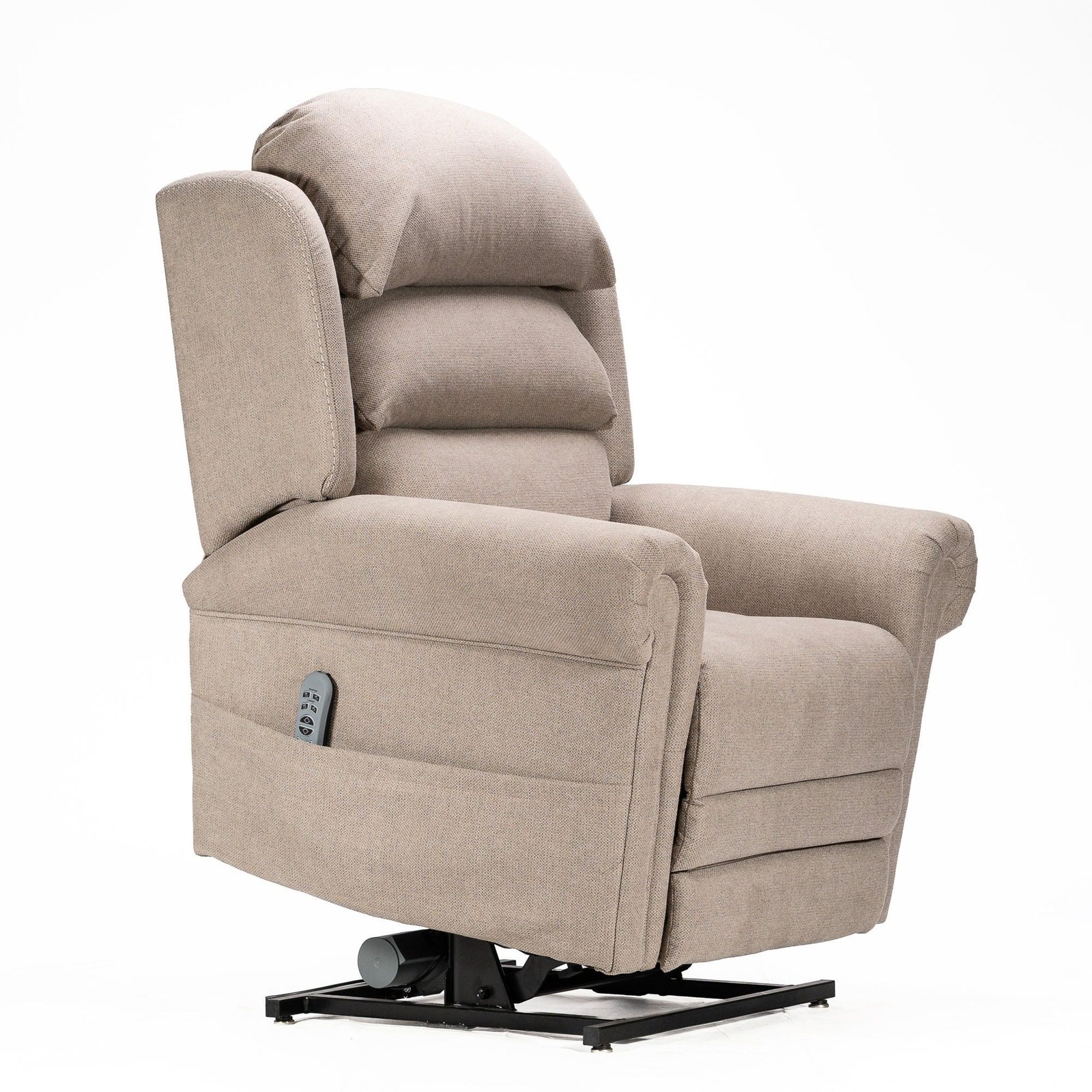 K Care Alivio Donatello Merino 3 Roll Back 4-Motor Electric Lift Recliner Chair – Standard Back in Light Grey - Image 4