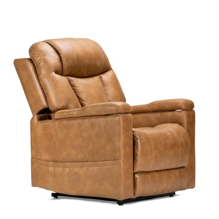 K Care Alivio Michelangelo Petite 4-Motor Electric Lift Recliner Chair in Light Brown