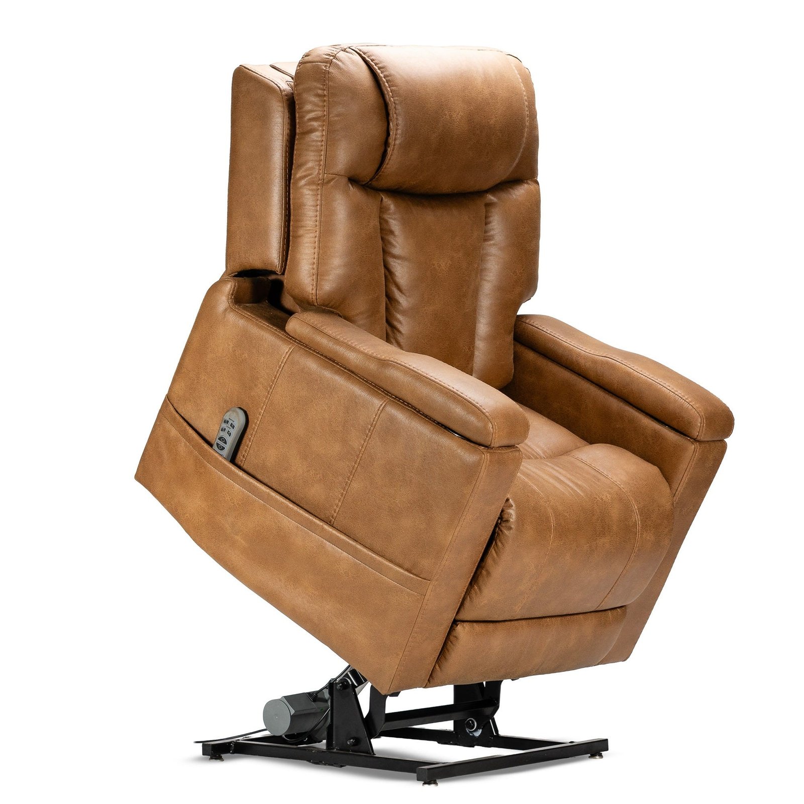 K Care Alivio Michelangelo Petite 4-Motor Electric Lift Recliner Chair in Light Brown - Image 6