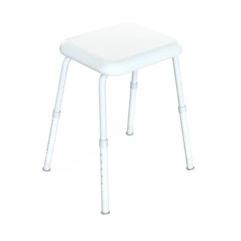 Shower Stool, Padded Seat, No Arms, White